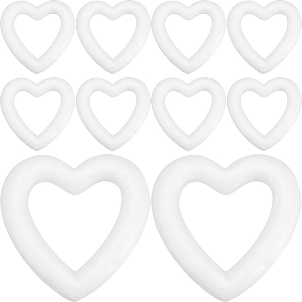 4-Pack Polystyrene Heart Shaped Foam Wreath, Open Heart Shaped DIY Supplies  - Bed Bath & Beyond - 28571252