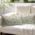 thumbnail image 3 of Vitage Floral Lumbar Pillow Covers 12x20 Set of 2 Spring Green Red Cream Pattern Rustic Decorative Outdoor Farmhouse Zipper Flower Pillowcases Decorations Throw Cushion Cover Decor for Couch Sofa Bed, 3 of 4