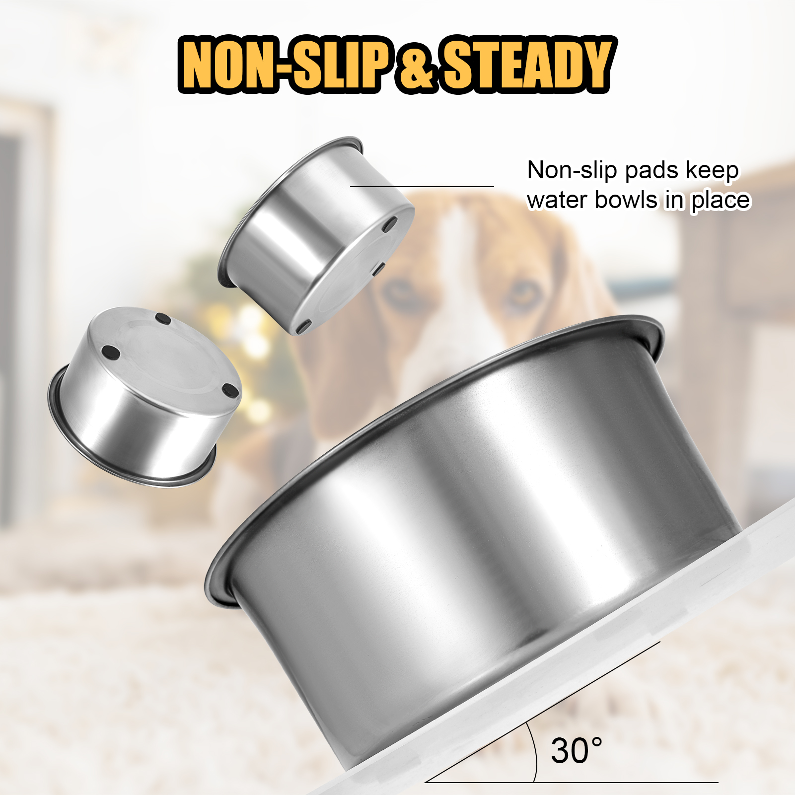 Qweryboo No Spill Stainless Steel Water Bowl photo 4
