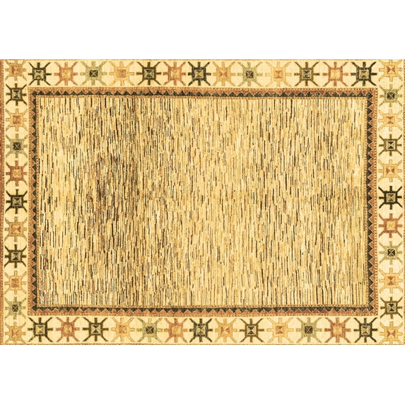 Ahgly Company Indoor Rectangle Abstract Brown Modern Area Rugs, 3' x 5'
