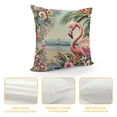 thumbnail image 4 of Shangniulu Vintage Christmas Style Farmhouse Pillow Cover&nbsp;Flamingos Wear Santa Hats Decoraive Home Cushion CoverFlowers Outdoor Decor for Sofa Couch Pillowcase (Winter Flamingo) White, 4 of 5