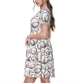 thumbnail image 2 of Lsque Cute Baseball Print Women's Casual Dress T-Shirt Summer Short Sleeve Scoop Neck Swing Dresses, 2 of 6