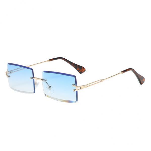 Gafas de terre Sin Montura de Corte Rectangular 2xChic Lentes Tintadas Gafas de terre Tonos Azul Salvador gafas de sol cuadradas sin montura