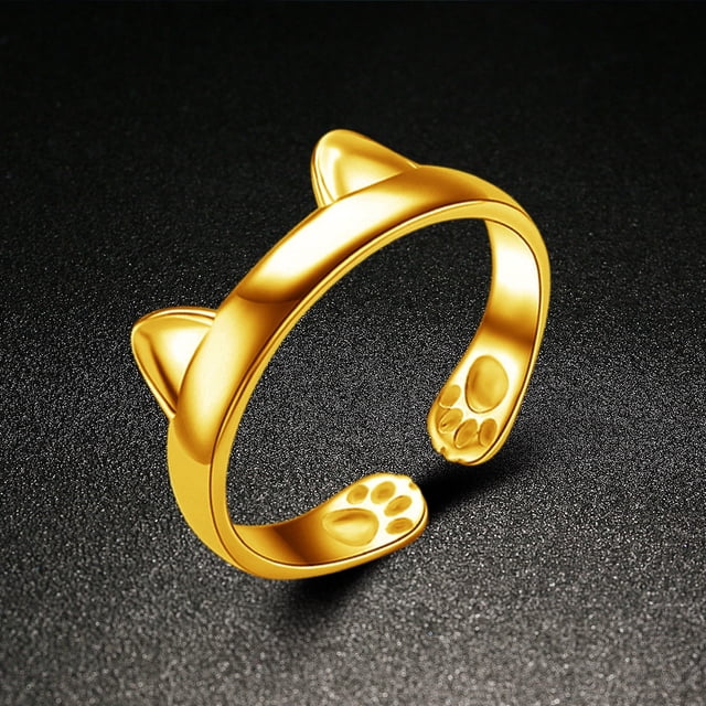 Anillos para mujer, regalos para mujer, anillo chapado para orejas, anillo para el pulgar, regalo para mascotas, anillo de oro