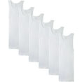 thumbnail image 2 of Fruit of the Loom Men's Sleeveless Tank A-Shirt, Tag Free & Moisture Wicking, Ribbed Stretch Fabric, 144 Pack-White, Small, 2 of 6