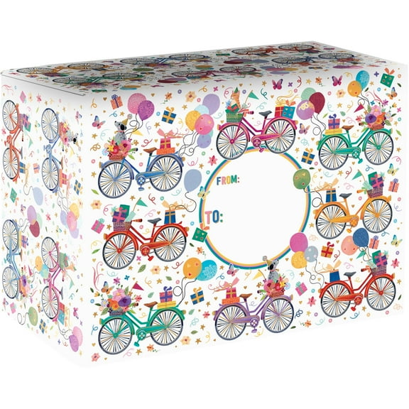 Jillson & Roberts Medium Mailing Gift Boxes, Birthday Bicycles (12 Pcs)