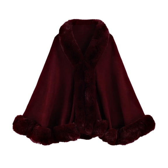 Women's Stylish Knit Cape Poncho Open Front Soft Cardigan Wrap for Autumn Winter Warm Layering and Casual Wear Wine