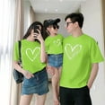 thumbnail image 4 of WREESH Family Matching T-Shirts for Men Fashion Short Sleeve T-Shirts with Playful Heart Graphic Tees for The Whole Family Green, 4 of 5