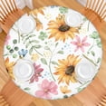 thumbnail image 2 of Fitted Tablecloth Round Bloom and Blossom Botanical Artwork, Waterproof Scratch Resistant Table Cover for Garden Patio Dining, 2 of 7