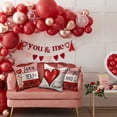 thumbnail image 5 of Valentine''s Day Pillow Covers 18x18 Inch Set of 4 Hugs and Kisses I Love You Decor Throw Pillow Covers Happy Valentine Stripe Decorative Throw Pillows Valentines Day Decor for Home Sofa 164B, 5 of 6