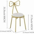 thumbnail image 3 of Modern Makeup Vanity Stool, Cute Butterfly Stool Ottoman Bench, Metal Bench Legs Gold Dining Chair for Kitchen, Bedroom, Living Room (White Flannel), 3 of 7