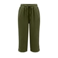 thumbnail image 5 of Kezqiaxn Capris Pants for Women Summer Lace Elastic Waist Loose Cropped Pants with Pockets Womens Capri Pants, 5 of 9