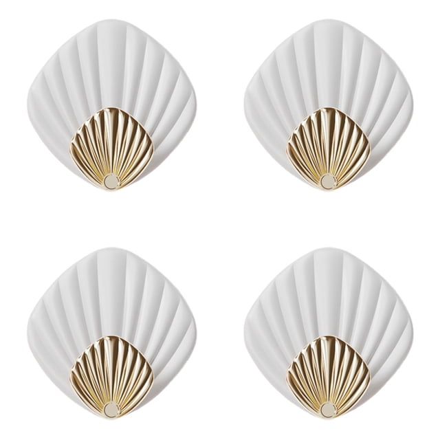 4Pcs Ganchos de Pared Adhesivos - ABS, Sujeción Fuerte y Sin Taladrar - para Baño, Cocina, Toallas y Sombreros