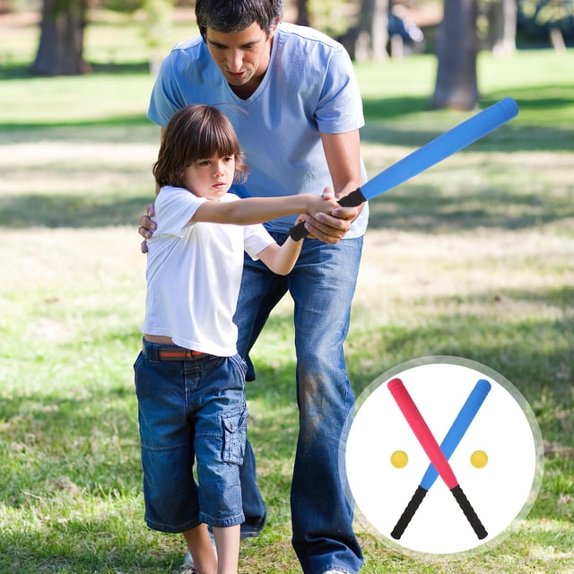 OULII 1 Ensemble Batte de Baseball Rouge PVC Batte de Baseball pour Enfants Coordination Main-Oeil Parc