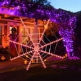 thumbnail image 4 of Halloween Decorations Spider Web Lights 80 LED Halloween Decorations 4FT Outdoor Lights Plug in Halloween Window Lights for Porch Haunted Scary Theme Party Decoration, 4 of 7