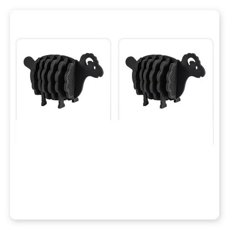 

Homeex Creative Sheep Ins Wind Silicone Non-slip Heat Insulation Coaster Black 2Only Combo Pack