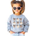 thumbnail image 2 of Santa with Leopard Print Hats and Coquette Bows Sweatshirts Christmas Pullover Gray Sweatshirt Youth Medium, 2 of 5