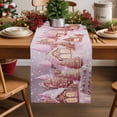 thumbnail image 2 of Pink Christmas Dresser Scarf Farmhouse, Dining Table Decorations for Wedding/Parties, Xmas Farmhouse Snowflake Tree Table Runner 72 Inches Long for Kitchen Dining, 18 x 72 In, 2 of 9
