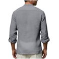thumbnail image 5 of Camisetas de Manga Larga Casual Color Sólido Botón de Cuello Redondo Detalle Camiseta Suave para Deportes Primavera Diaria, 5 of 5