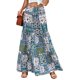 thumbnail image 3 of ABPHQTO Falda larga larga con cintura anudada y estampado bohemio verde para mujer, 3 of 5