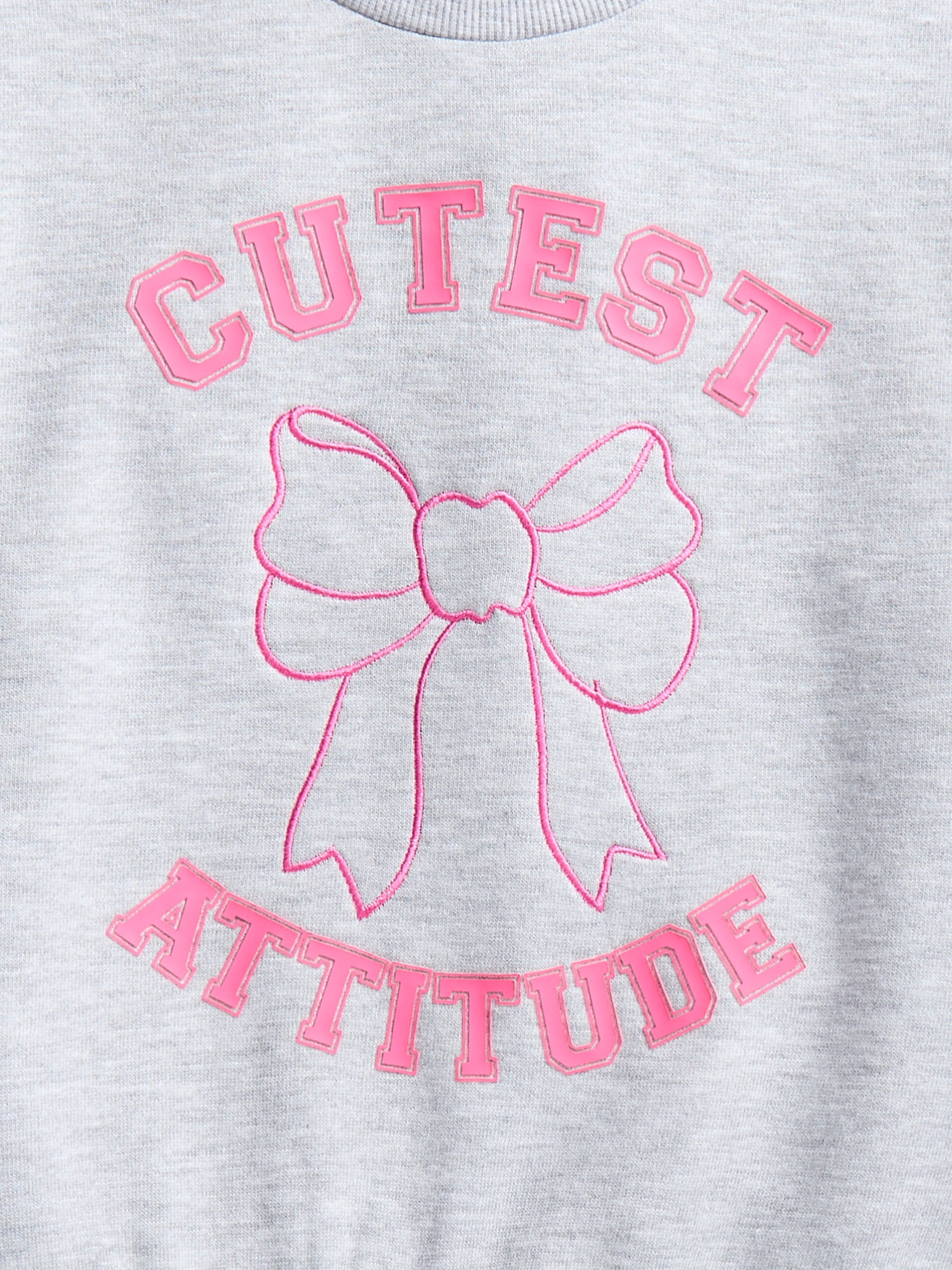 Wonder Nation Toddler Girls Graphic Fleece Crewneck with Long Sleeves, Sizes 12M-5T