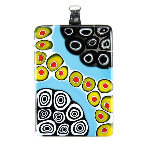 GlassOfVenice Murano Glass Millefiori Pendant Rectangular