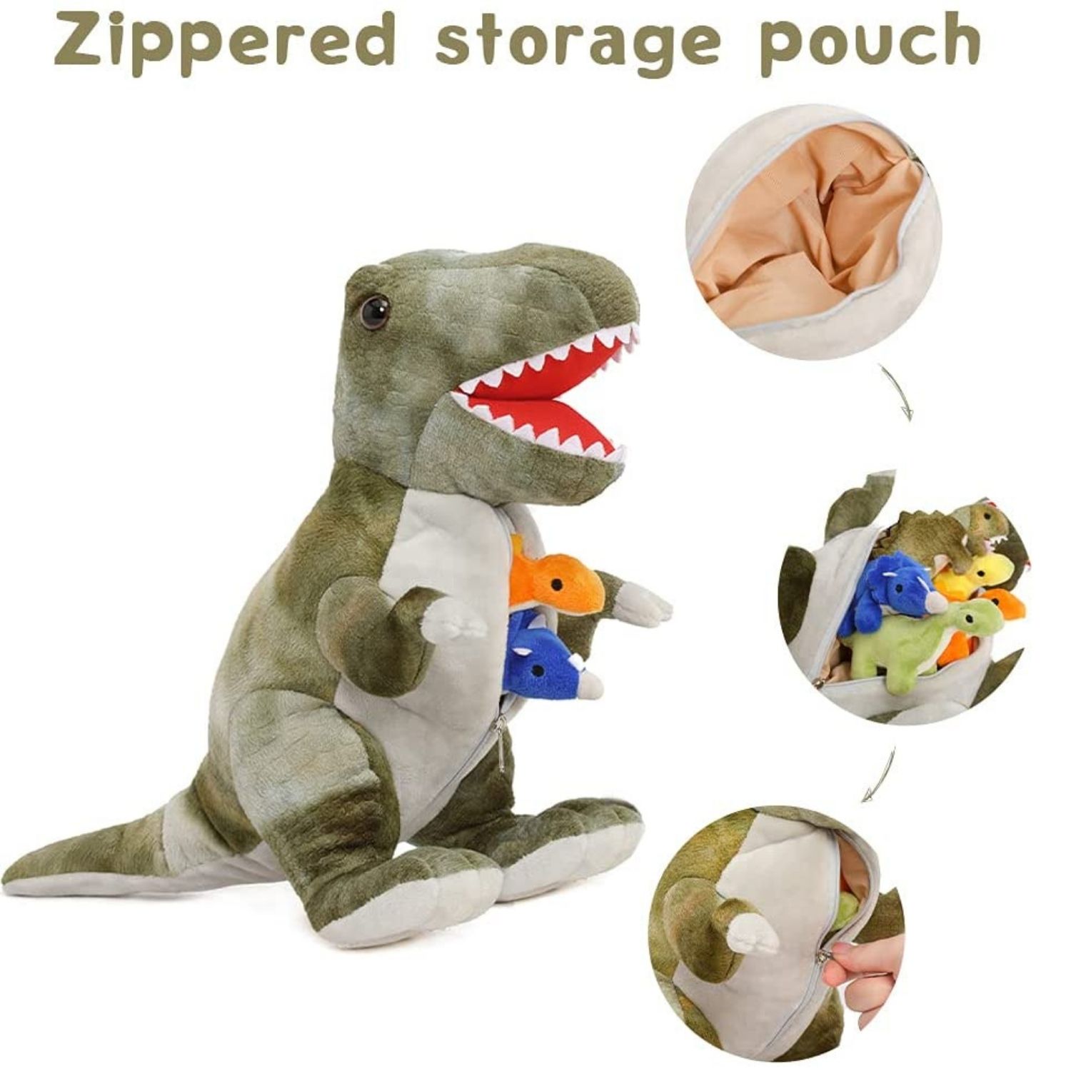 MaoGoLan Giant T-Rex Plush with 5 Baby Dinosaurs photo 2
