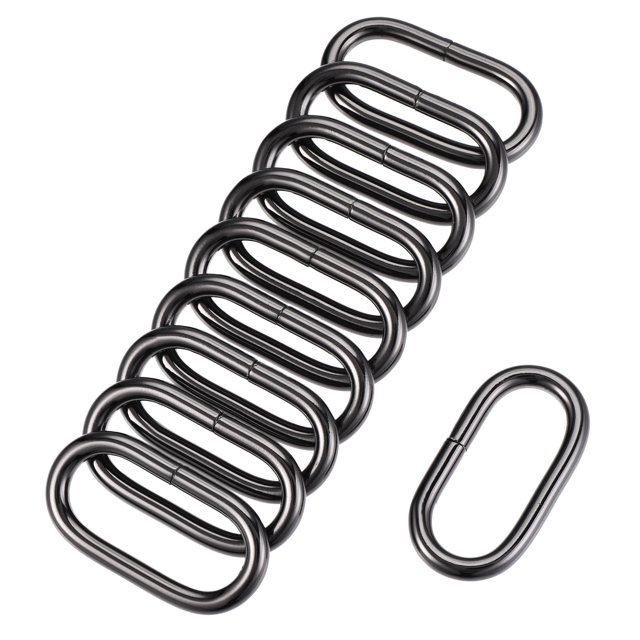 Unique Bargains Black Iron Electroplating Oval Buckles 10 Pack