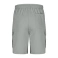 thumbnail image 4 of Eltusu Boys Cargo Shorts, Drawstring Multi-Pockets Knee Length Casual Athletic Shorts Gray Size 5-6 T, 4 of 6