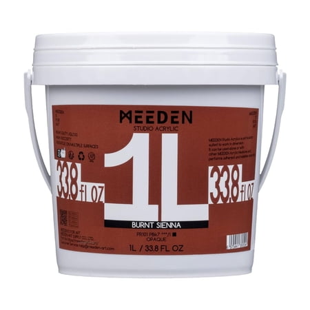 MEEDEN Burnt Sienna Acrylic Paint, Heavy Body Acrylic Paint, Extra-Large 1 L /33.8 oz Non-Toxic Acrylic Paint, Professional Artist Acrylic Paint for Adults Painting on Canvas, Wall, Wood, Stone