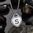 thumbnail image 2 of Women's Silver Initial Necklace Stainless Steel Love Heart Tiny Letter Necklace Personalized Name Jewelry for Girlfriend Gift 26 Alphabet Letters, 2 of 4