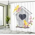 thumbnail image 4 of Ambesonne Birdhouse Shower Curtain, Heart Floral Nest, 69"Wx84"L, White Multicolor, 4 of 4