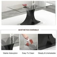 thumbnail image 5 of Sumdeal 63" rectangle Modern Glass Top Dining Room Table Sets for 4,Glass Dining Table with 4 PU leather C-Shape Chairs with Handle, 1 Black Base Glass Table and 4 Light Gray Chairs, 5 of 10