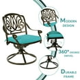 thumbnail image 7 of MEETWARM 2 Piece Patio Dinning Swivel Chairs Rocker, Outdoor All-Weather Cast Aluminum Chairs, Patio Bistro Dining Chair Set with Cushions for Garden Deck Backyard, Ocean Blue, 7 of 7