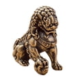 thumbnail image 2 of deevoka Brass Mini Chinese Lion Sculpture Souvenir Feng Shui Ornament Lovely Kung Fu Tea Pet Miniature for Entryway Tabletop Artistic Left, 2 of 9