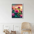 thumbnail image 3 of Peony Wall Art Pink Flower Canvas Prints Floral Peonies Painting Girls Bedroom Bathroom Pictures Wall Decor Framed 12×16inch, 3 of 4