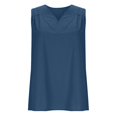 thumbnail image 5 of Duoif Womens Tank Tops V-Neck Business Tank, Cotton Linen Camisole Blouse Going Out Tops for Women Navy L, 5 of 7
