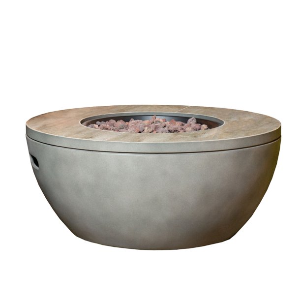 Bond Montavino 28" Round Faux Concrete Gas Fire Pit