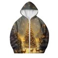 thumbnail image 4 of AUNVITO Christmas Print Hooded Zip-Up Hoodie with Pockets Long Sleeve Sportswear for Boys & Girls 4-12Y Casual Winter Outerwear, 4 of 6