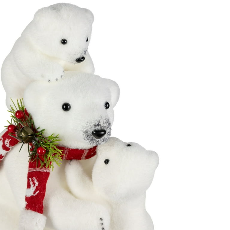 Northlight Mama Polar Bear and Cubs Christmas Figures - 13.5