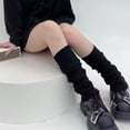 thumbnail image 5 of Franhais Women's Frilly Leg Warmers Ribbed Knit Knee High Socks Boot Cuffs Student Slouch Socks, 5 of 7