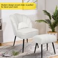 thumbnail image 3 of Fionafurn Accent Chairs with Ottoman,Vanity Guest Chair with Metal Legs,Lumbar Pillow,Cream White, 3 of 8