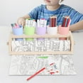 thumbnail image 1 of Dispensador de rollos de papel de escritorio, suministros de arte con 5 agujeros, portarrollos de papel, caballete de pintura para niños, tablones de, 1 of 8