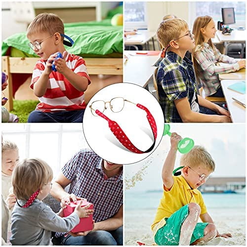 Weewooday 4-teiliges Kinder-Brillenband – Neopren, Verstellbar, Mit Niedlichen Cartoon-Motiven