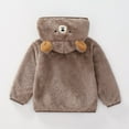 thumbnail image 6 of Kid's Cute Plush Jackets Bear Ears Hooded Front Zip Color Block Fleece Thermal Comfy Outwear Spring Fall Trendy Outfits (1 Years, Gray), 6 of 9