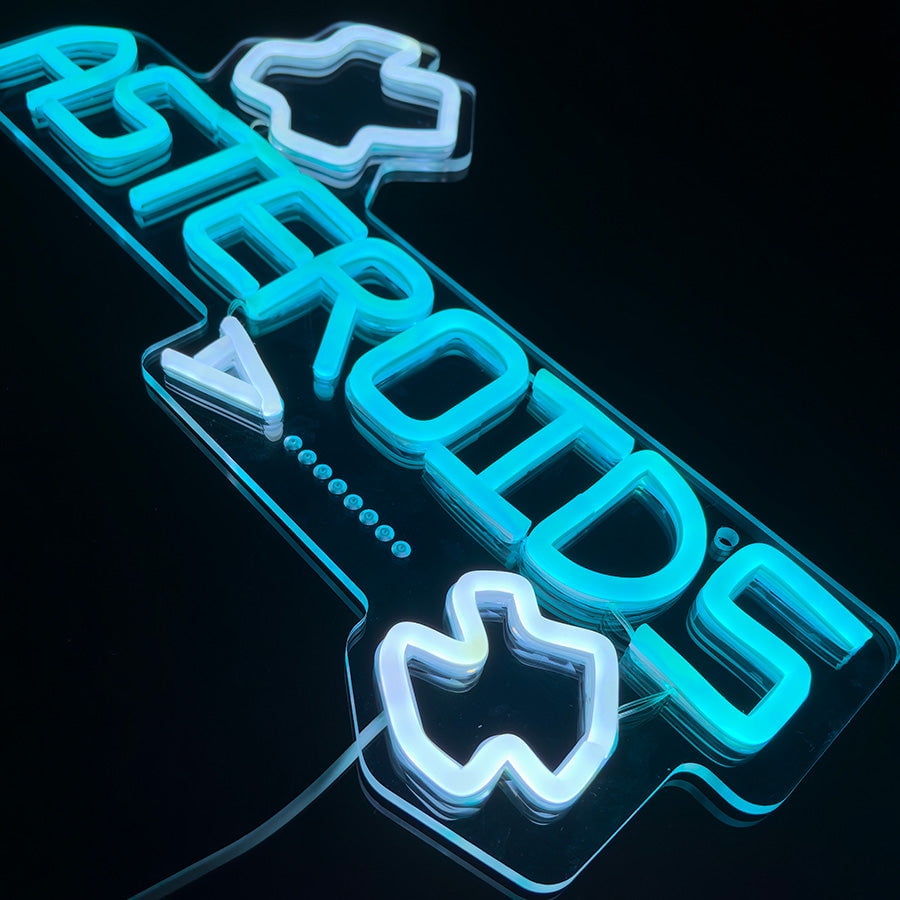 Asteroids Neon LED Sign (16" x 9")