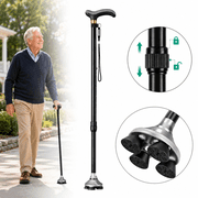 MoonSun Walking Cane Women and Men, 10 Levels Adjustable Height, Lightweight Sturdy Standing Canes for Seniors T Rubber Handles, No Tipping