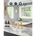 thumbnail image 2 of Waterfall Bathroom Faucet 3 Holes 8Inch Widespread Bathroom Sink Faucet, Gold Bathroom Faucet Two Handles Lavatory Vanity Sink Faucets with Pop-up Drain & Supply Hoses, Modern Faucet Mixer Taps, 2 of 16
