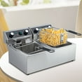 thumbnail image 3 of ChaoLink 6-10-12L Commercial Electric Deep Fryer Dual Tank w-Basket & Lid, Countertop Stainless Steel Deep Fryer for Large Tank French Fries, Onion RingsWith timer, 3 of 6