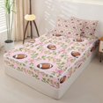 thumbnail image 2 of Homewish Teens Brown Football Zipper Full Size Comforter Sets with Fitted Sheet and 2 Pillowcases,Kawaii Ribbon Bowknot Zipper Bedding Set,4pcs,Pink Reversible, 2 of 6